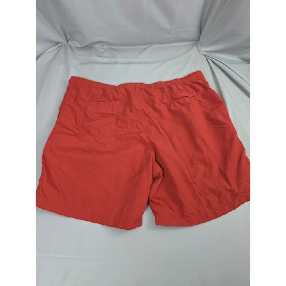 Eddie Bauer Mens XXL Cargo Shorts Rust Orange / Red Nylon Hiking Belted Outdoor